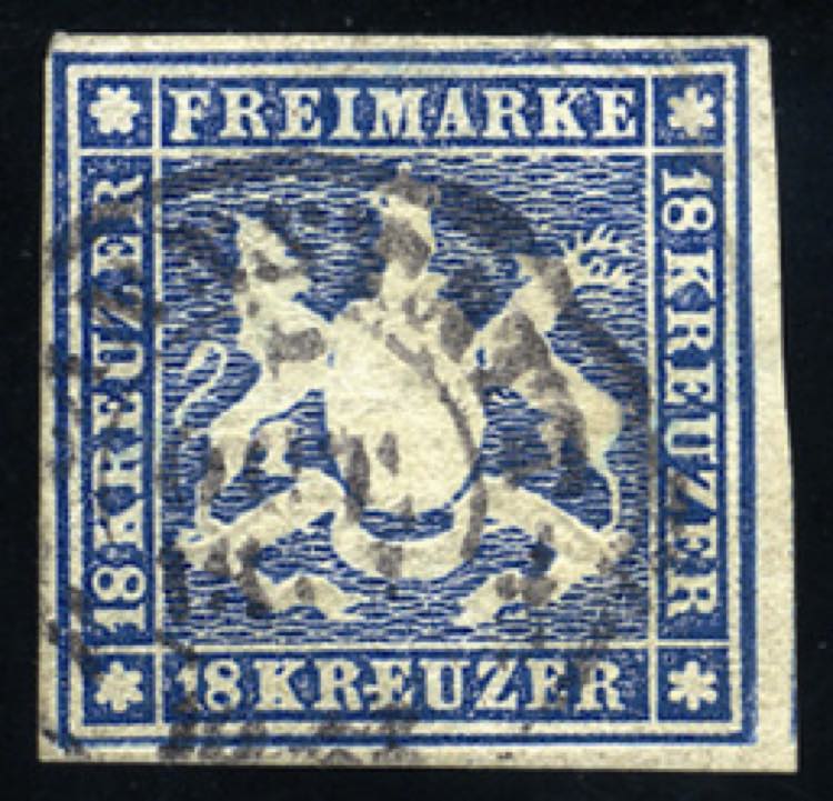 Germania - 1858 - 18 Kr. Azzurro ... 