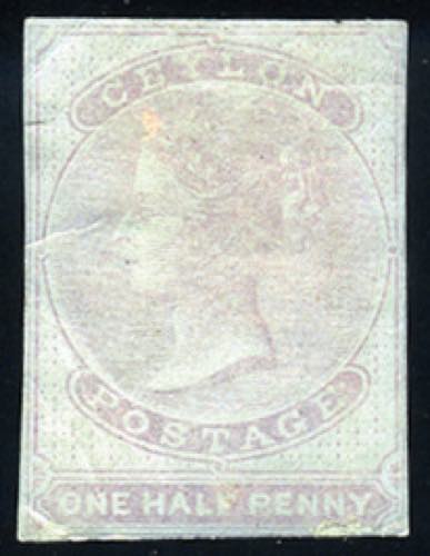 Ceylon - 1857/58 - Vittoria 1/2 p. ... 