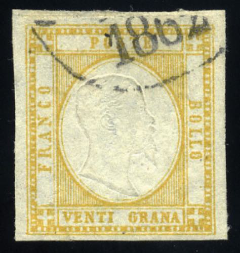 Napoli - 1861 - 20 gr. giallo, con ... 