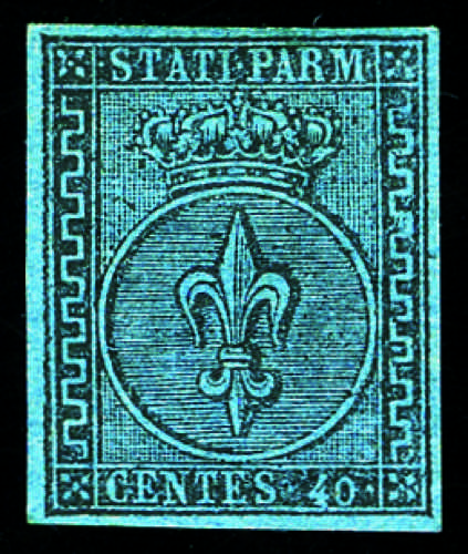 Parma - 1852 - 40 c. azzurro, ... 