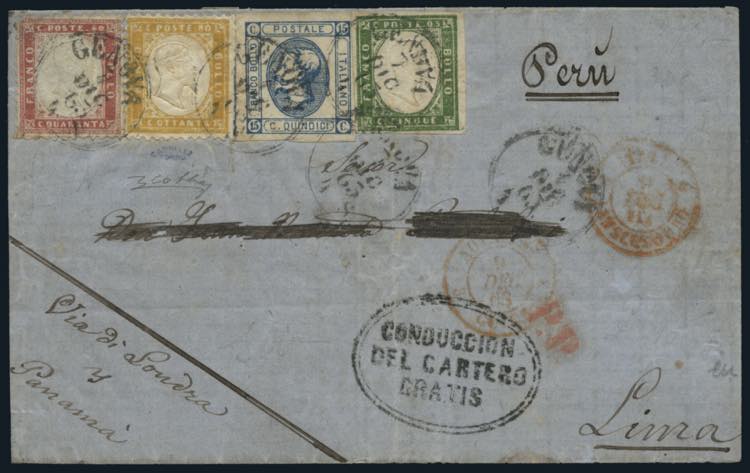 1863 - Lettera spedita da Genova ... 