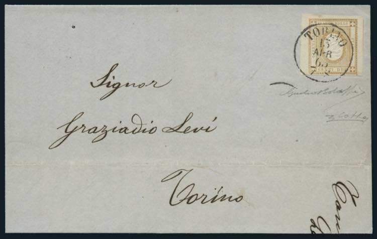 1863 - Lettera spedita da Torino ... 