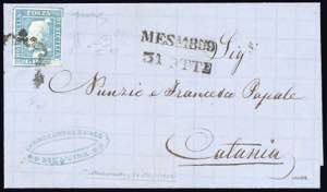 1859 - Busta spedita da Messina per Catania ... 