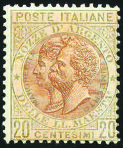 1893 - Nozze dArgento 20 c. verde oliva e ... 