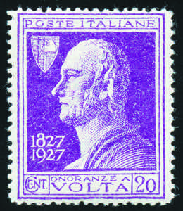 1927 - Alessandro Volta 20 c. violetto, raro ... 