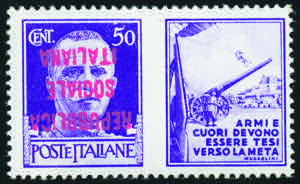 1944 - 50 c. violetto del II tipo, con ... 