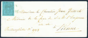 1852 - Busta spedita da Parma per Vienna il ... 