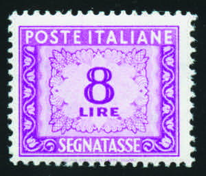 1947 - 8 Lire lilla, filigrana in ... 