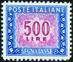 1952 - 500 Lire azzurro e carminio, ... 