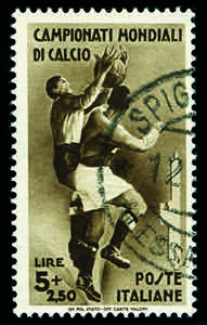 1934 - Calcio 5 Lire + 2,50 bruno, nitido e ... 
