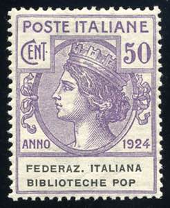 1924 - Federaz.Italiana Biblioteche Pop. 50 ... 