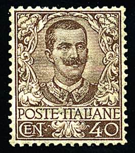 1901 - Floreale 40 c. bruno, splendido ... 