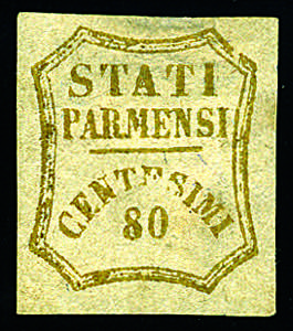 Parma - 1859 - 80 c. bistro oliva, fresco ... 