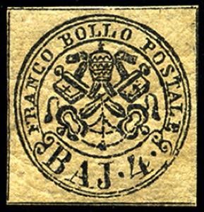 Pontificio - 1852 - 4 baj bruno grigio ... 