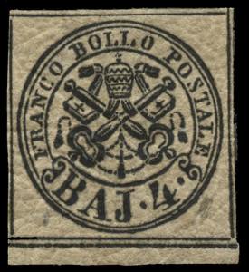 Pontificio - 1852 - 4 b. bruno grigio ... 