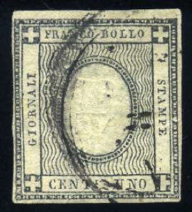 Sardegna - 1861 - 1 c. grigio nero, cifra ... 