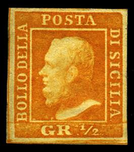Sicilia - 1859 - 1/2 gr. arancio, I tavola, ... 