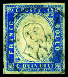 Regno dItalia - 1863 - 15 c. cobalto ... 