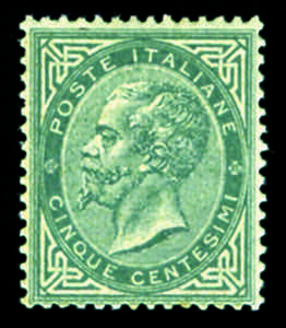 Regno dItalia - 1863 - 5 c. grigio verde De ... 