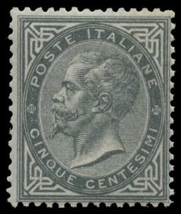 Regno dItalia - 1866 - 5 c. verde grigio ... 