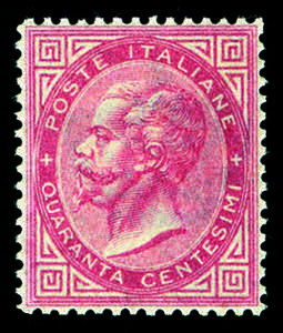 Regno dItalia - 1863 - 40 c. rosa carminio ... 