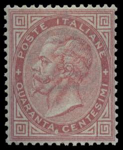 Regno dItalia - 1863 - 40 c. rosa carminio, ... 
