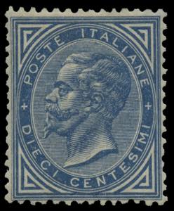 Regno dItalia - 1877 - 10 c. azzurro, ... 