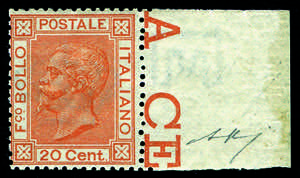 Regno dItalia - 1877 - 20 c. ocra arancio, ... 