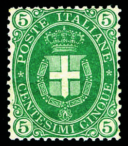 Regno dItalia - 1889 - 5 c. verde scuro, ... 