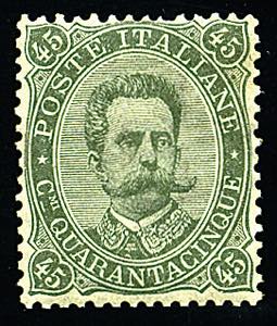 Regno dItalia - 1889 - 45 c. verde oliva, ... 