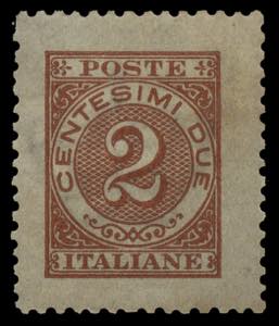 Regno dItalia - 1891 - Stemma 2 c. rosso ... 