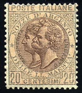 Regno dItalia - 1893 - Nozze 20 c. verde ... 