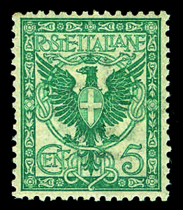 Regno dItalia - 1901 - Floreale 5 c. verde ... 