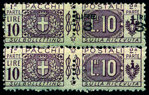 Pacchi Postali - 1925 - 3 Lire su 10 Lire ... 