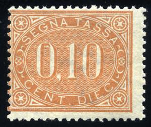 Segnatasse - 1869 - 10 c. bruno arancio ben ... 