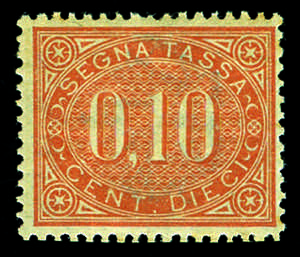 Segnatasse - 1869 - 10 c. bruno arancio, ... 