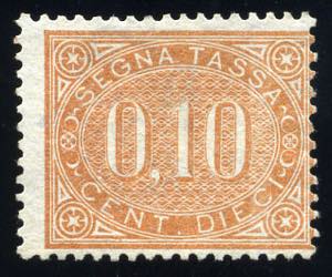 Segnatasse - 1869 - 10 c. bruno arancio ... 