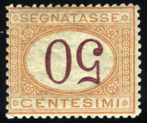 Segnatasse - 1870 - 50 c. ocra e carminio, ... 