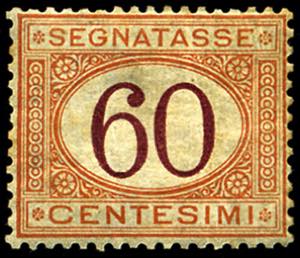 Segnatasse - 1870 - 60 c. ocra carminio, ... 