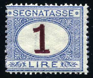 Segnatasse - 1870 - 1 Lira azzurro e ... 