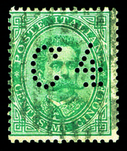 Francalettere - 1887 - 4 c. su 5 verde, con ... 