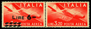 Posta Aerea - 1947 - Democratica 6 su 3,20 ... 