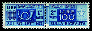 Pacchi Postali - 1946 - 100 Lire azzurro, ... 