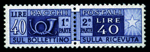 Pacchi Postali - 1957 - 40 Lire grigio ... 