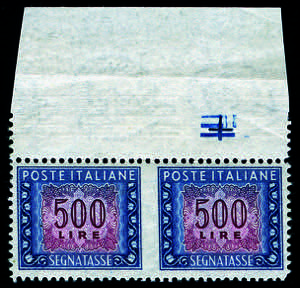 Segnatasse - 1952 - 500 Lire azzurro ... 