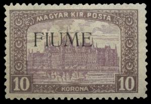 Fiume - 1918 - Veduta 10 K. bruno lilla e ... 