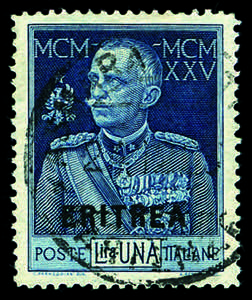 Eritrea - 1925 - Giubileo 1 Lira azzurro, ... 