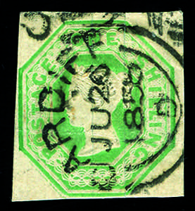 Gran Bretagna - 1847/54 - 1 s. verde con ... 