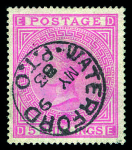 Gran Bretagna - 1882 - Alto valore 5 s. rosa ... 