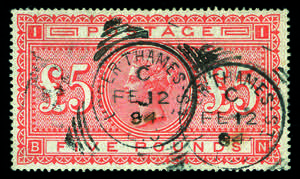 Gran Bretagna - 1882 - Alto valore 5 £ ... 